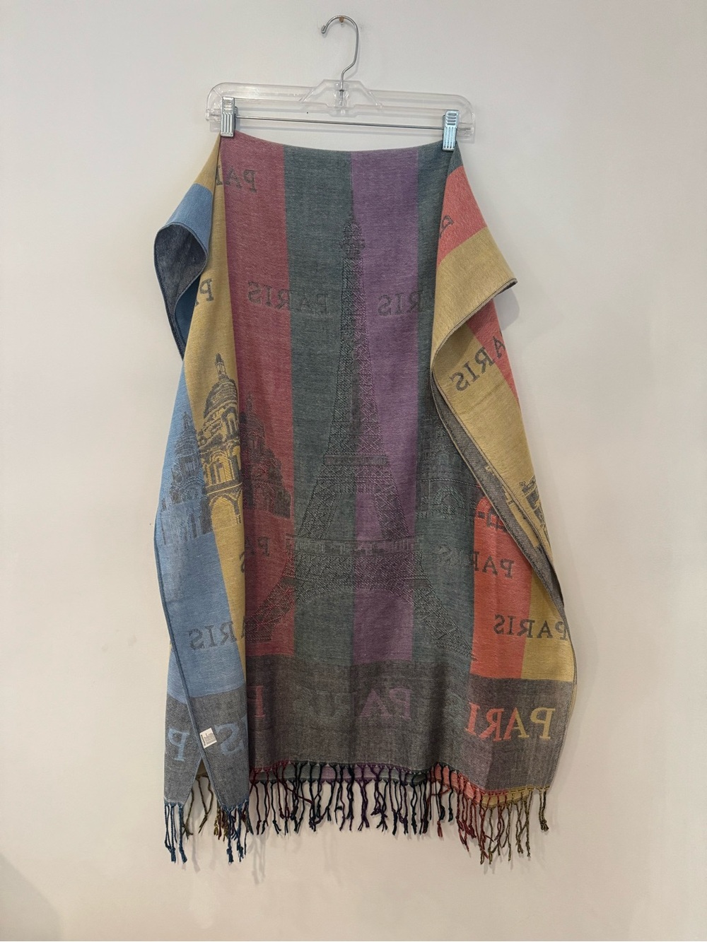 Source Unknown Multicolor Striped Paris Scarf - Blue, Purple, Red, Yellow, Gray